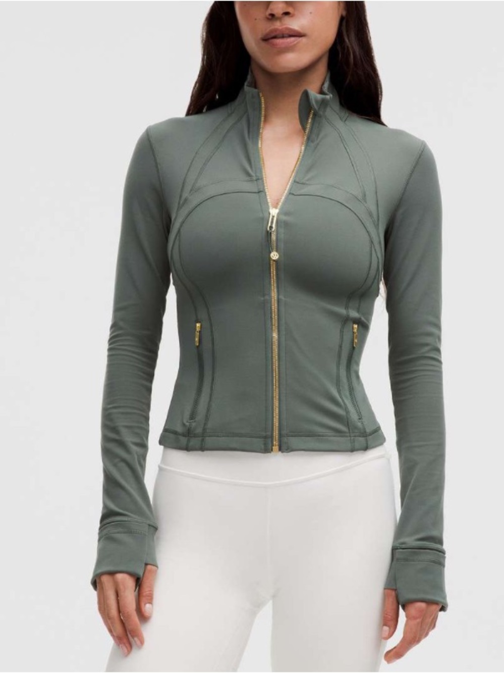 Lululemon Define cropped Jacket Nulu Dark Forest/Gold Size 6